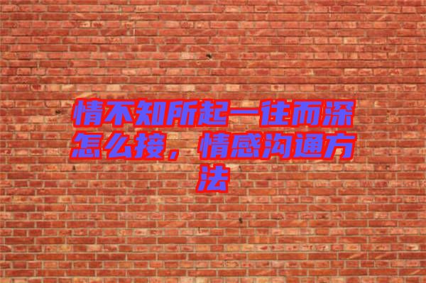 情不知所起一往而深怎么接,情感溝通方法