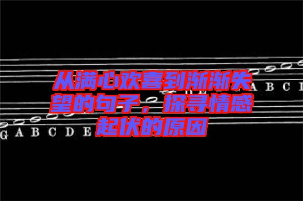 從滿心歡喜到漸漸失望的句子，探尋情感起伏的原因