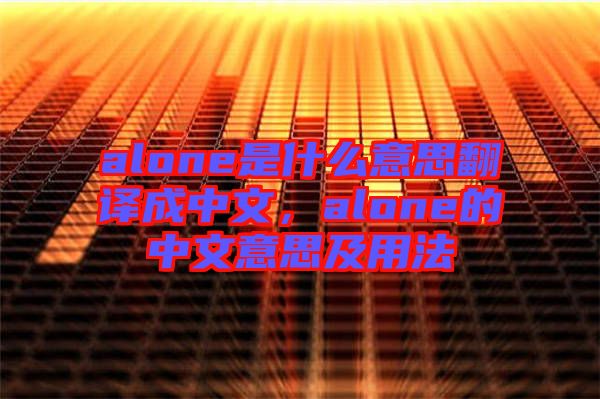 alone是什么意思翻譯成中文,alone的中文意思及用法