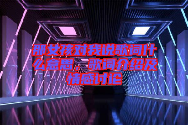 那女孩對我說歌詞什么意思,歌詞介紹及情感討論