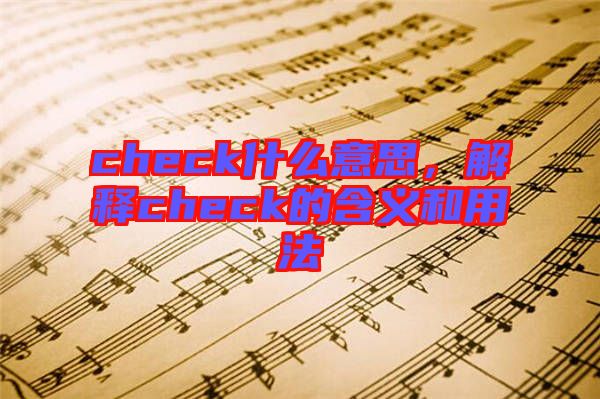 check什么意思,解釋check的含義和用法