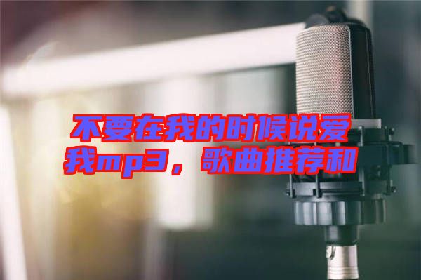 不要在我的時候說愛我mp3,歌曲推薦和
