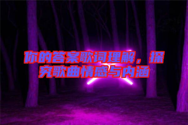 你的答案歌詞理解,探究歌曲情感與內涵