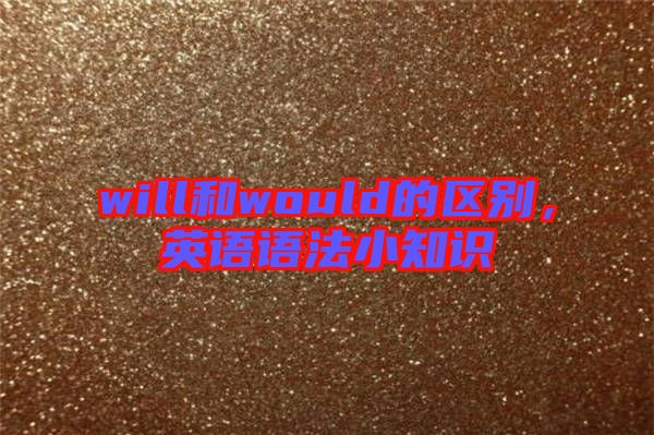 will和would的區(qū)別,英語語法小知識