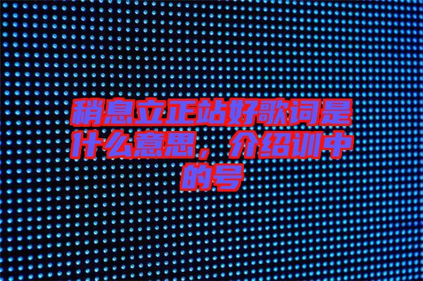 稍息立正站好歌詞是什么意思,介紹訓中的號