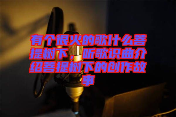 有個很火的歌什么菩提樹下,聽歌識曲介紹菩提樹下的創作故事