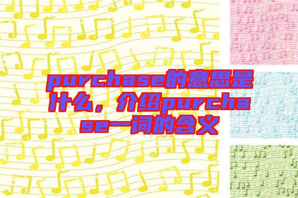 purchase的意思是什么,介紹purchase一詞的含義