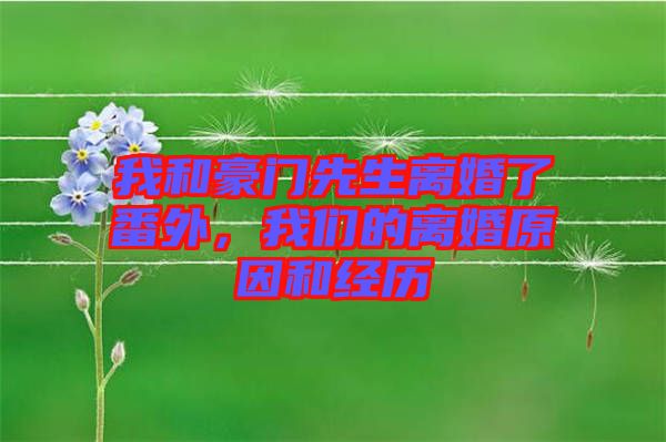 我和豪門先生離婚了番外,我們的離婚原因和經歷