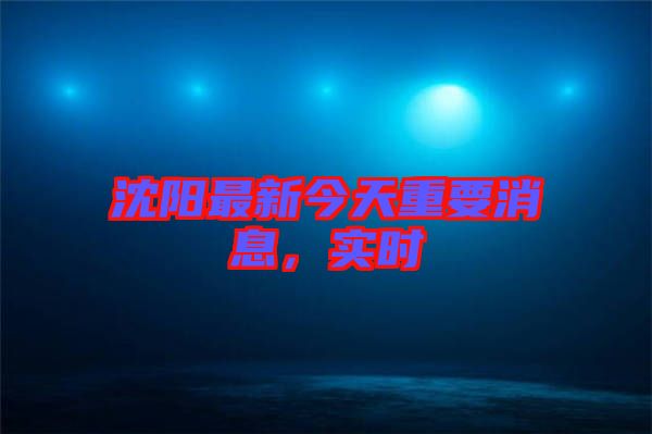 沈陽最新今天重要消息,實時