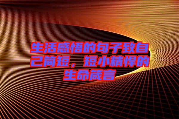 生活感悟的句子致自己簡短，短小精悍的生命箴言