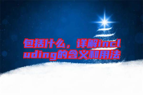 包括什么,詳解including的含義和用法