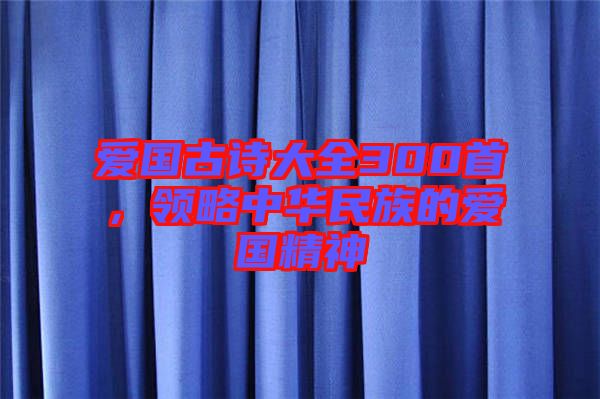 愛國(guó)古詩大全300首,領(lǐng)略中華民族的愛國(guó)精神