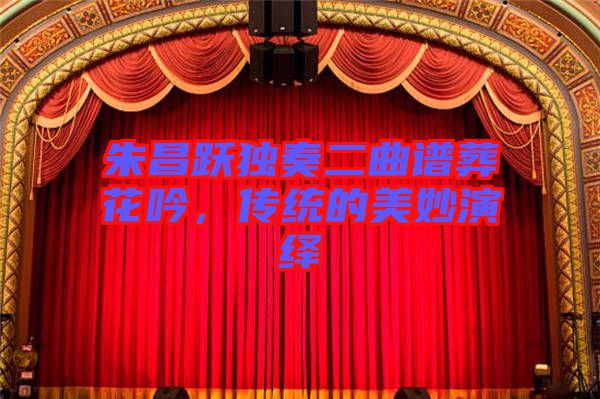 朱昌躍獨奏二曲譜葬花吟，傳統的美妙演繹