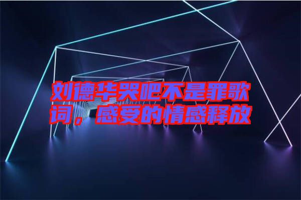 劉德華哭吧不是罪歌詞，感受的情感釋放
