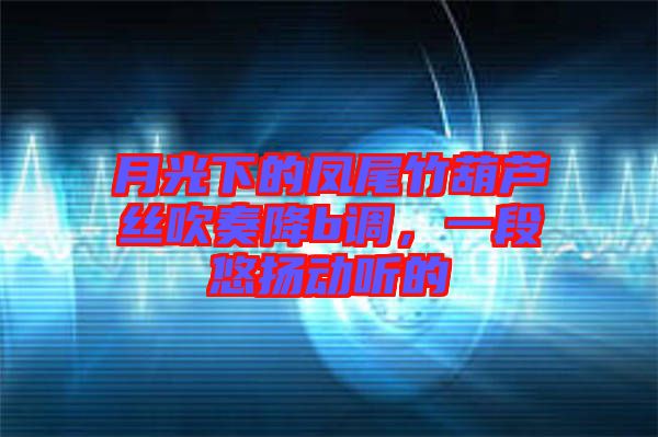 月光下的鳳尾竹葫蘆絲吹奏降b調,一段悠揚動聽的