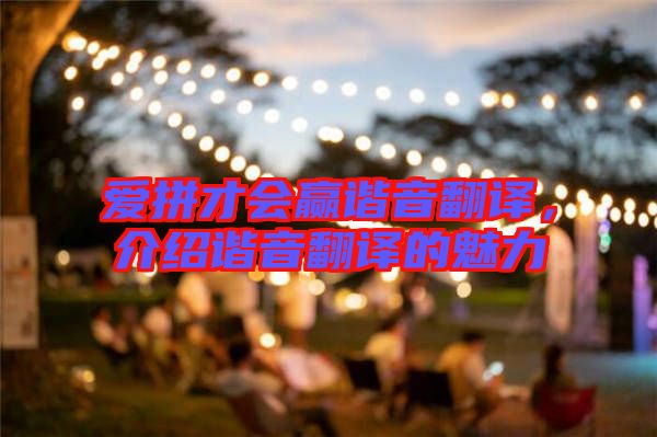 愛拼才會贏諧音翻譯,介紹諧音翻譯的魅力