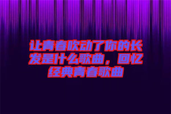 讓青春吹動了你的長發是什么歌曲,回憶經典青春歌曲