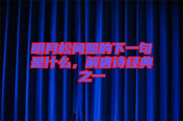 明月松間照的下一句是什么,解唐詩經典之一