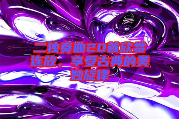 二獨奏曲20首欣賞連放，享受古典的美妙旋律