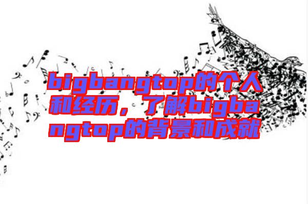 bigbangtop的個人和經(jīng)歷,了解bigbangtop的背景和成就