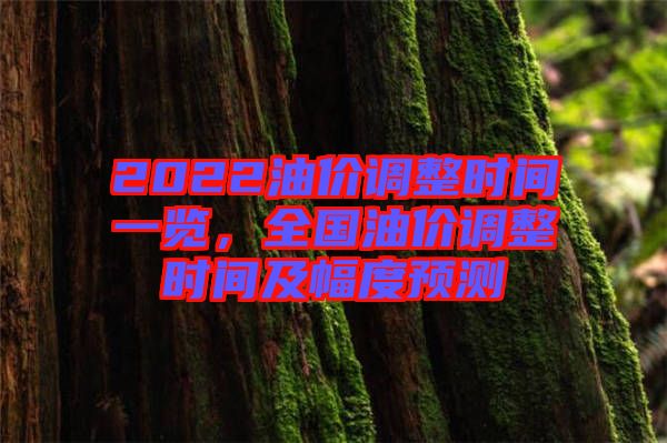 2022油價調整時間一覽,全國油價調整時間及幅度預測