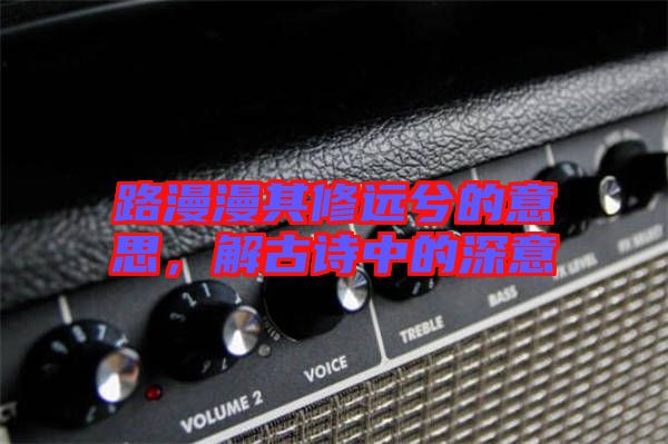 路漫漫其修遠(yuǎn)兮的意思,解古詩中的深意