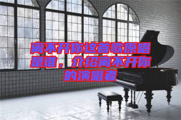 離不開你這首歌原唱是誰,介紹離不開你的演唱者