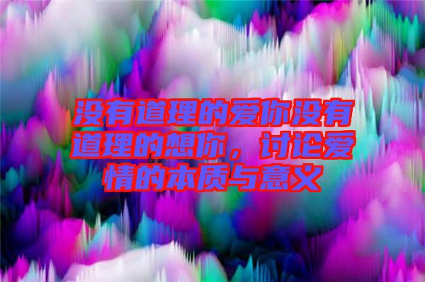 沒有道理的愛你沒有道理的想你,討論愛情的本質與意義