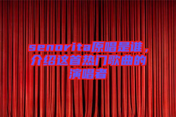 senorita原唱是誰,介紹這首熱門歌曲的演唱者