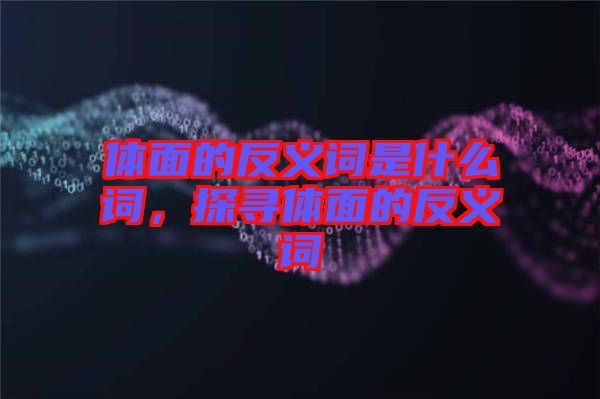 體面的反義詞是什么詞,探尋體面的反義詞