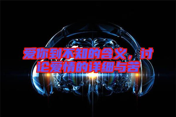 愛(ài)你到不知的含義,討論愛(ài)情的詳細(xì)與苦