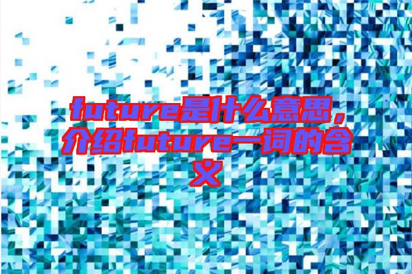 future是什么意思，介紹future一詞的含義
