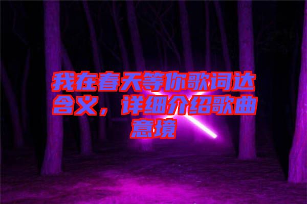 我在春天等你歌詞達(dá)含義,詳細(xì)介紹歌曲意境
