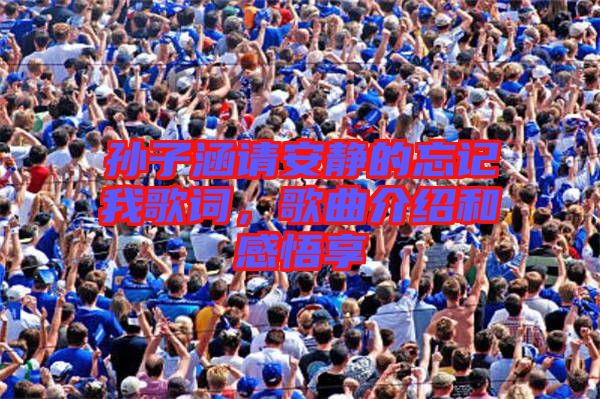 孫子涵請安靜的忘記我歌詞，歌曲介紹和感悟享