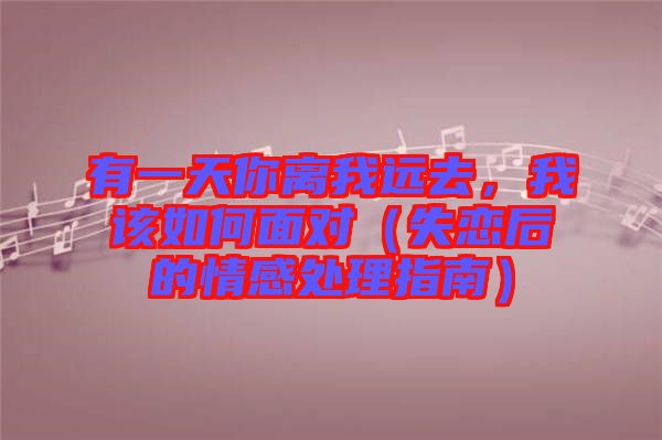 有一天你離我遠去，我該如何面對（失戀后的情感處理指南）