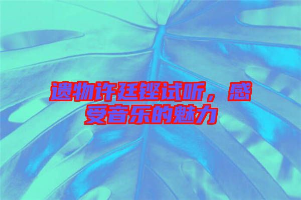 遺物許廷鏗試聽,感受音樂的魅力