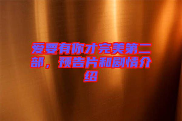 愛要有你才完美第二部,預(yù)告片和劇情介紹