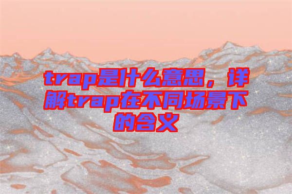 trap是什么意思,詳解trap在不同場(chǎng)景下的含義
