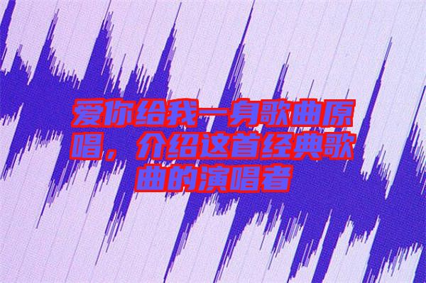 愛(ài)你給我一身歌曲原唱,介紹這首經(jīng)典歌曲的演唱者