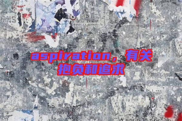 aspiration,有關抱負和追求