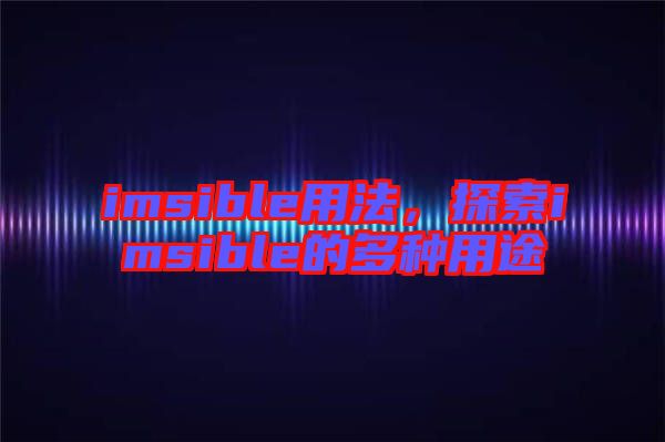 imsible用法，探索imsible的多種用途