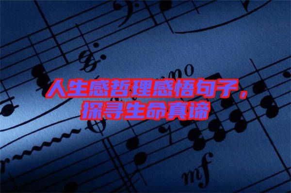 人生感哲理感悟句子，探尋生命真諦