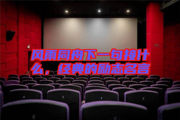 風雨同舟下一句接什么,經典的勵志名言