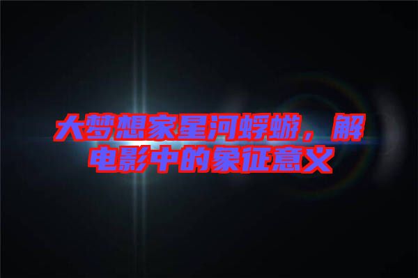 大夢想家星河蜉蝣,解電影中的象征意義