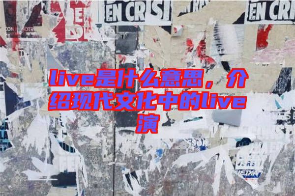 live是什么意思,介紹現代文化中的live演