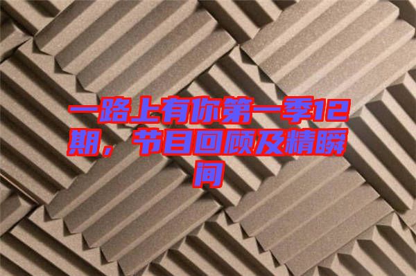 一路上有你第一季12期,節目回顧及精瞬間