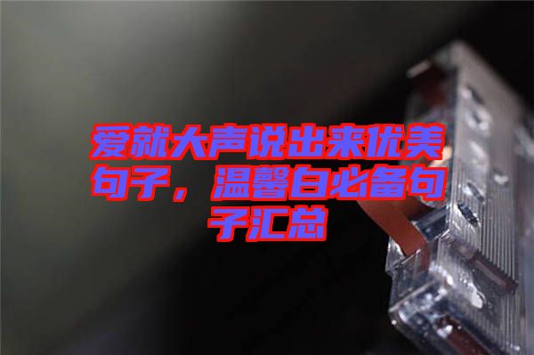 愛就大聲說出來優美句子，溫馨白必備句子匯總