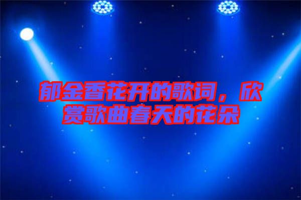 郁金香花開的歌詞,欣賞歌曲春天的花朵