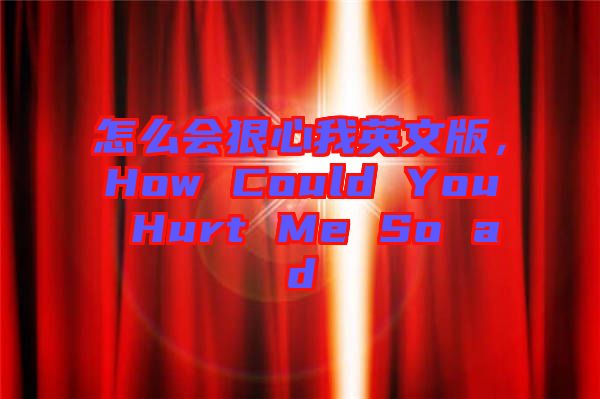 怎么會狠心我英文版，How Could You Hurt Me So ad