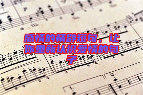 感情的精辟短句,讓你重新認(rèn)識愛情的句子